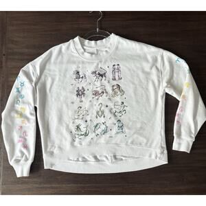 Celestial Sweatshirt Horoscope Astrology White Crewneck Pretty Rebellious XS